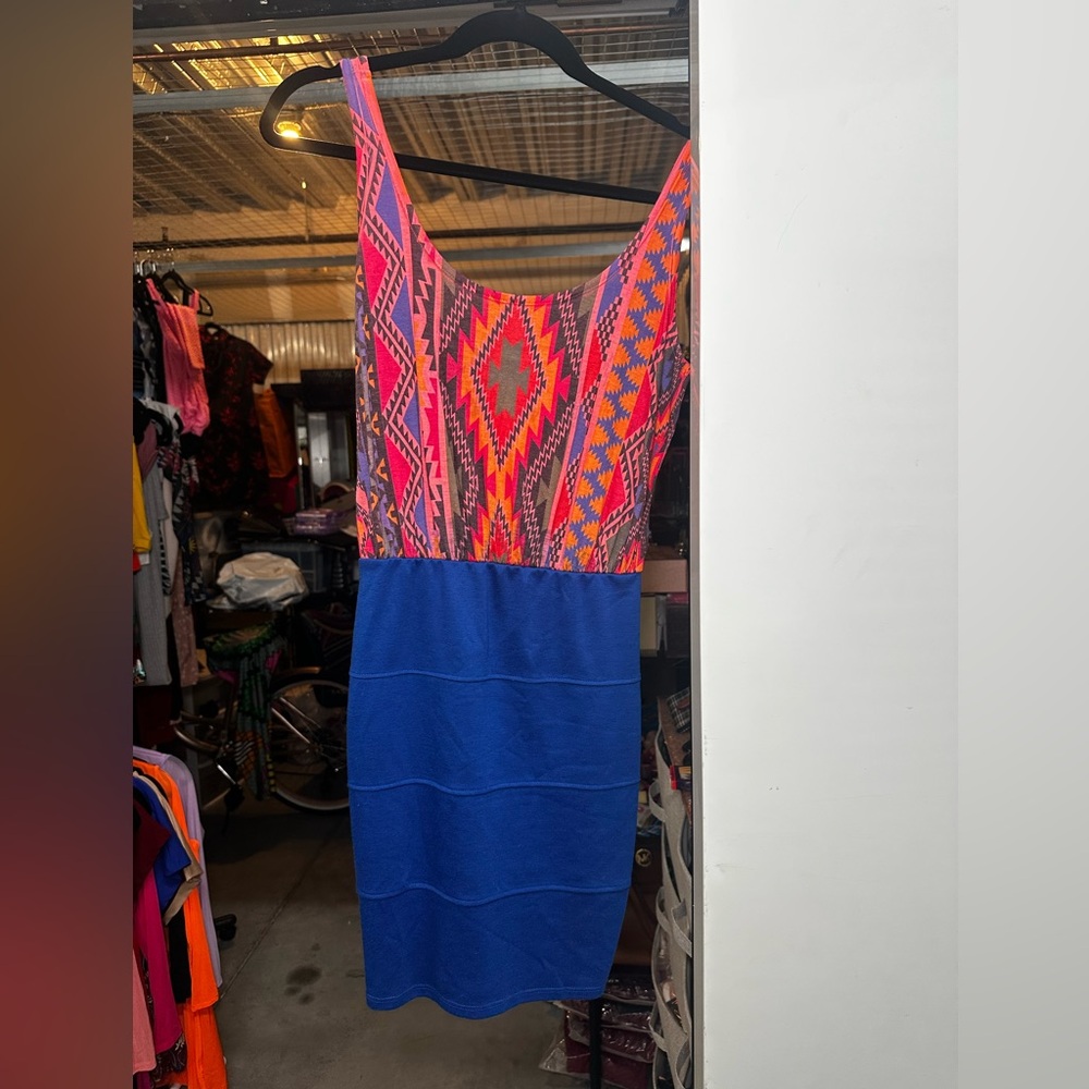 Colorful Geometric Print Dress